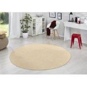 Rond Uni Laagpolig Effen Vloerkleed - Fancy - Beige - 200cm rond Ø