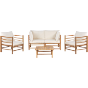CERRETO - Loungeset 4-zits - Gebroken wit - Bamboehout