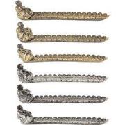 Clayre & Eef Wierookhouder Boeddha set van 6 33x8x7 cm Zilverkleurig G...