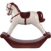 Clayre & Eef Beeld Hobbelpaard 15x4x14 cm Beige Keramiek