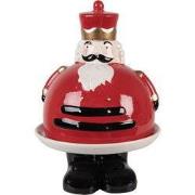 Clayre & Eef Decoratie schaal Notenkraker Ø 17x25 cm Rood Keramiek