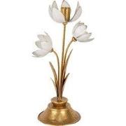 Clayre & Eef Kandelaar Bloem 16x11x30 cm Goudkleurig Metaal