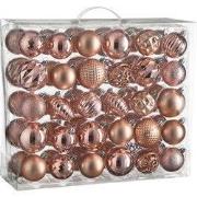 Tree decoration unbreakable pink 60 pieces - d7cm