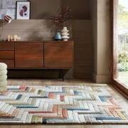 Russo vloerkleed - Laagpolig - 100% Wol - Geo Modern - Multi - 120 x 1...