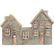Clayre & Eef Waxinelichthouder Huis 22x9x15 cm Groen Keramiek