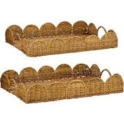 Mica Decorations Eleta Dienblad - Set van 2 - L50 x B35 x H8 cm - Rota...