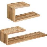 Mica Decorations Josha Wandplank Zwevend - Set van 2 - L80 x B21 x H20...