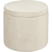Mica Decorations Poef met Opbergruimte - H41 x  Ø42 cm - Off-white