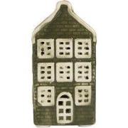 Clayre & Eef Decoratie Huis met LED Huis 4x4x8 cm Groen Keramiek