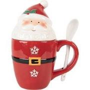 Clayre & Eef Mok Kerstman 300 ml Rood Keramiek