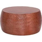 Salontafel Ø 90x45 cm koper in gehamerd aluminium look WOMO-Design