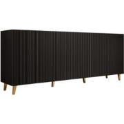 Meubella - Dressoir Palamos - Mat zwart - 200 cm