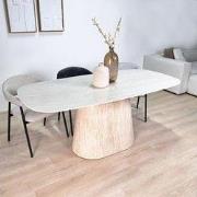 Sintered Stone Marmerlook Travertine Eettafel Lea 180x90 cm - Deens Ov...