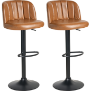 VLORE - Barkruk set van 2 - Goudbruin - Kunstleer