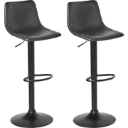 LEBRIJA - Barkruk set van 2 - Zwart - Kunstleer