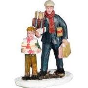 Father and son with presents l5,5xb3,5xh7 cm