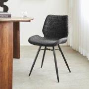 Beau Eetkamerstoel Antraciet Chenille Stof - Zonder Armleuningen