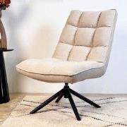 Draaifauteuil Yuki Beige Bouclé 360° Draaibaar