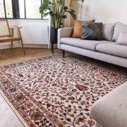 Vintage Vloerkleed Nazly Creme/Oranje Oranje; Creme - Polypropyleen