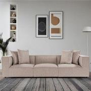 Modulaire XXL 3-zits bank Sora 325 cm breed in Beige linnen