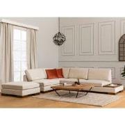 Hoekbank Links Tulip Beige - Met Hocker