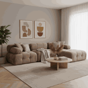 Modulaire bank 3-zits met hocker Doblo cappuccino