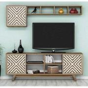 TV Meubel Set Inci Walnoot Wit Melamine 160x56,2x35 cm