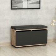 Schoenenkast Drago Walnoot Zwart Melamine 80x42x35 cm