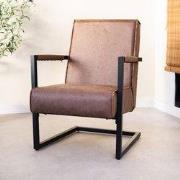 Industriële fauteuil taupe eco-leer Tiger