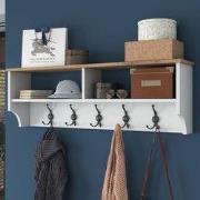 Kapstok Hally Wit 15-haaks - Twee vakken