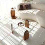 Design Salontafel Rond 90 cm Sunf - Houten onderstel