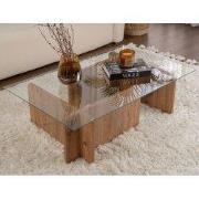 Salontafel Atlantisch Dennenhout Melamine Glas Opal 105x65x30 cm