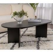 Ovale Salontafel Zwart Houtlook Sabla - 119x60