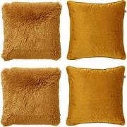 Dutch Decor KUSSENSET - 4-delig Fluffy & Velvet - 45x45 cm - inclusief...