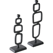 SIPANJE - Set van 2 kandelaars - Zwart - 35/48 cm - Aluminium