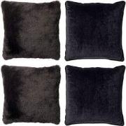 KUSSENSET - 4-delig Soft Textures - 45x45 cm - inclusief binnenkussens...