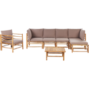 CERRETO - Loungeset 6-zits - Taupe - Bamboehout