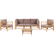 CERRETO - Loungeset 5-zits - Taupe - Bamboe