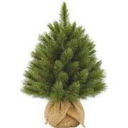 Forest frosted x-mas tree w burlap green TIPS 61 - h45xd36cm