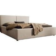 Meubella - Tweepersoonsbed Infinity - Beige ribstof - 160x200 cm