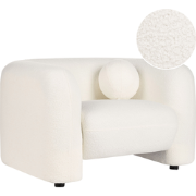 LEIREN - Fauteuil - Wit - Bouclé