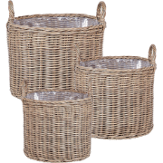 PENDULA - Bloempot set van 3 - Lichtbruin - PE rotan