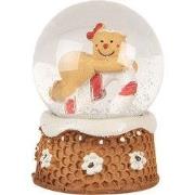 Clayre & Eef Sneeuwbol Ø 5x7 cm Bruin Glas