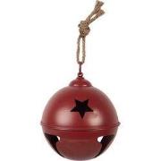 Clayre & Eef Decoratie Bel Ø 12x12 cm Rood Metaal