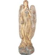 Clayre & Eef Decoratie Beeld Engel 28x22x71 cm Beige Keramiek