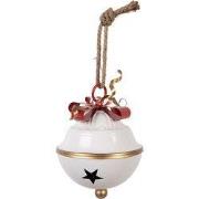 Clayre & Eef Decoratie Hanger Bel Ø 16x22 cm Wit Metaal