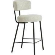 Light&living Barkruk 52,5x51x93 cm HARVIE crème+mat zwart