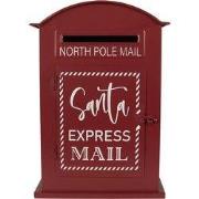 Clayre & Eef Kerstdecoratie Beeld Brievenbus 23x8x34 cm Rood Metaal