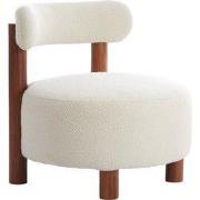 Light&living Stoel Ø74x74 cm FERENTINO acacia hout naturel+bouclé crèm...