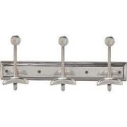 Wandkapstok met 3 messing haken